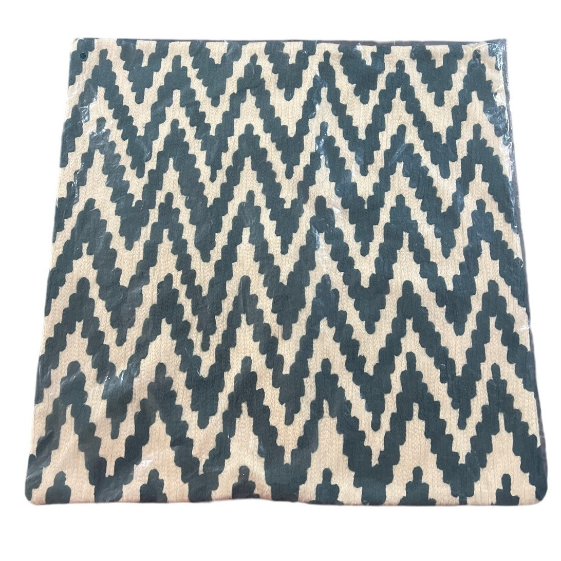 West Elm Green Organic Chevron Grey Patterned Pillow Cover