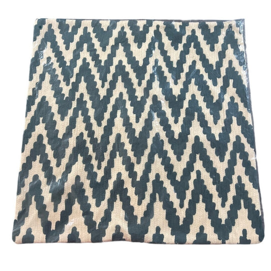 West Elm Green Organic Chevron Grey Patterned Pillow Cover