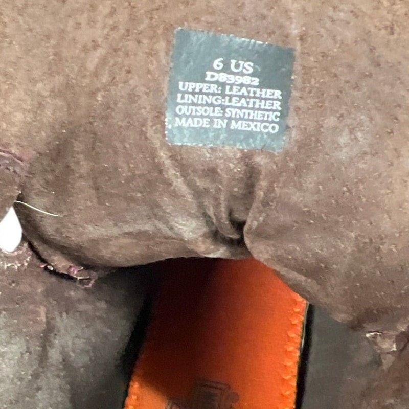 Harley Davidson Women Heel Boot Size 6 Maroon Suede Snake Faux Skin