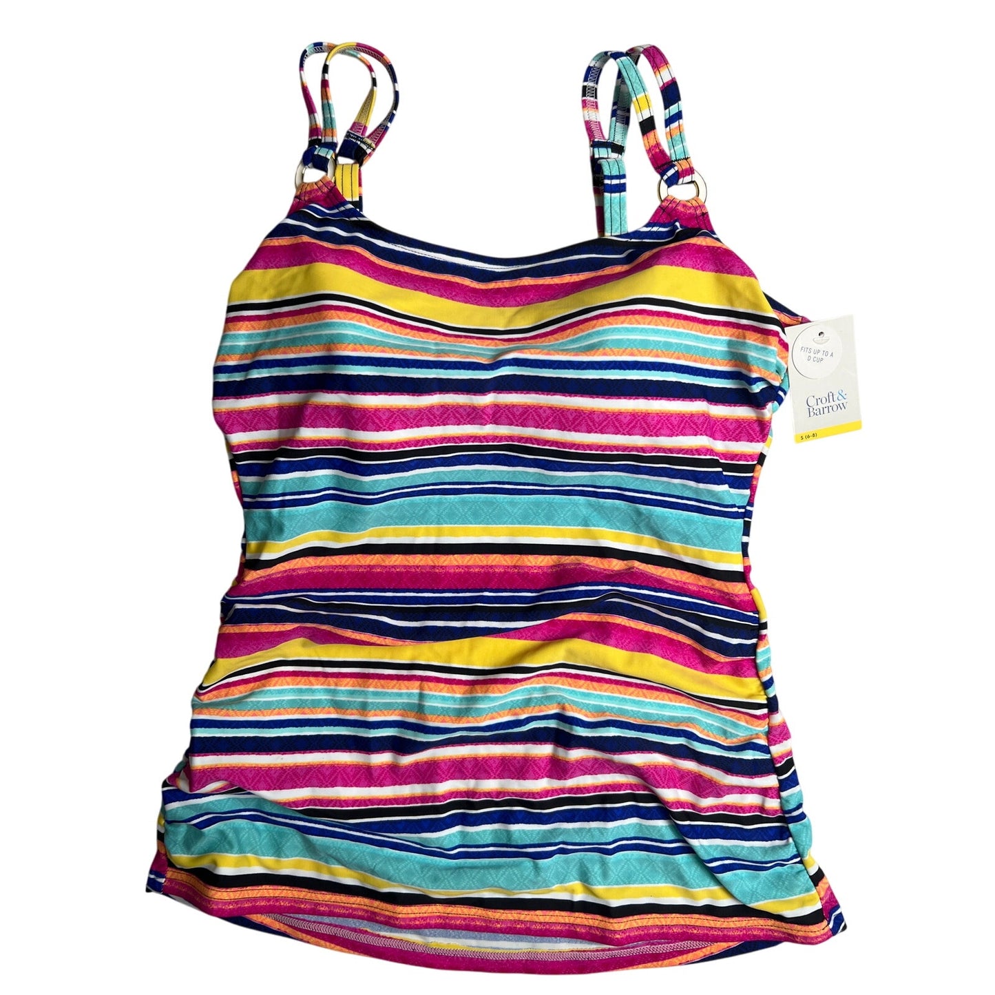 Croft & Barrow Striped Tankini Swimsuit Top Small S - NWT
