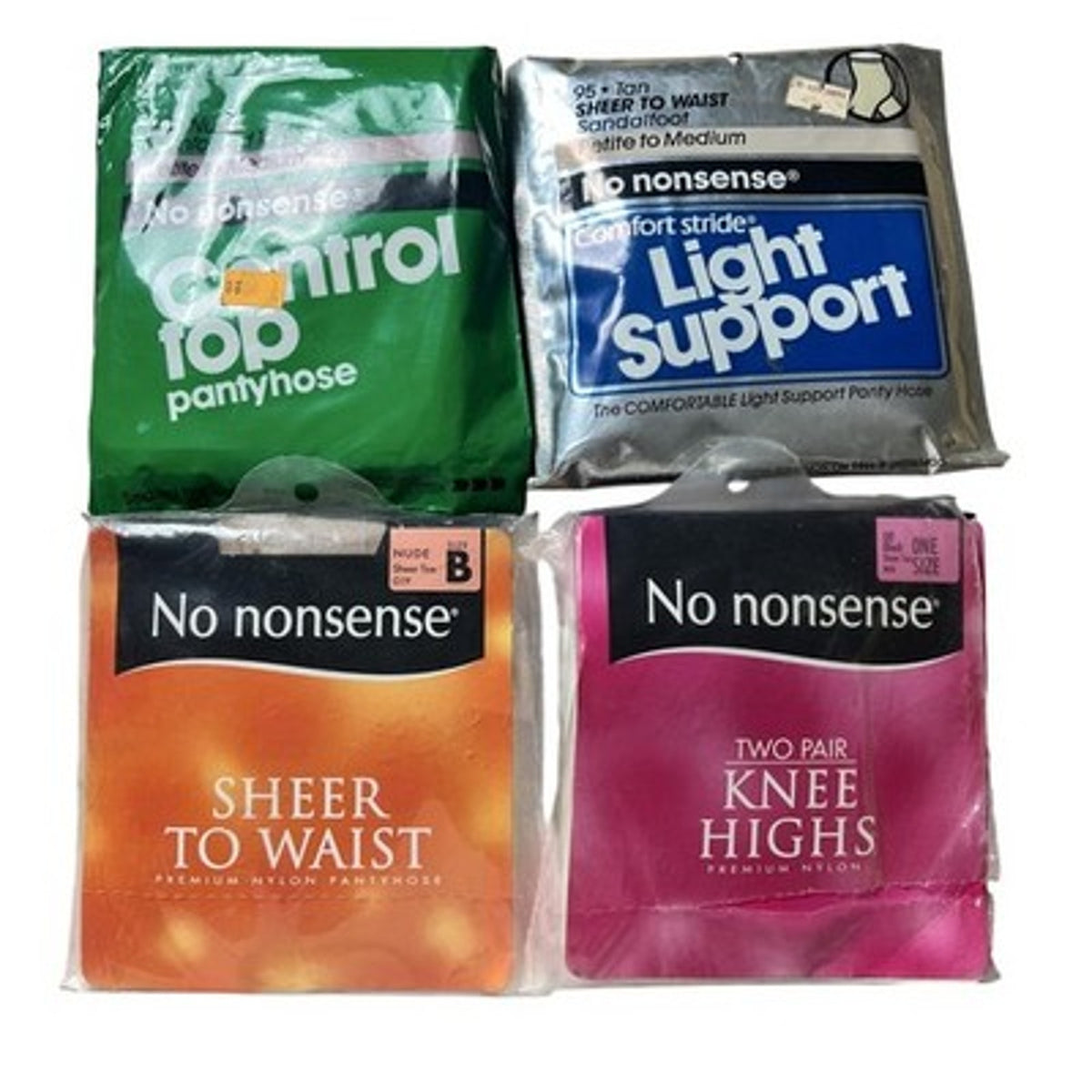 No Nonsense Pantyhose Womens B Multicolor Sheer Control Top Support Lot 4