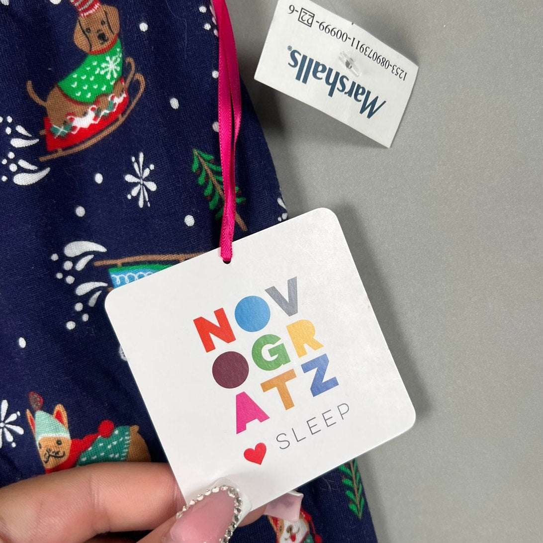 NWT Novagratz Warm Blue Dog AOP Pajama Pants Size XS