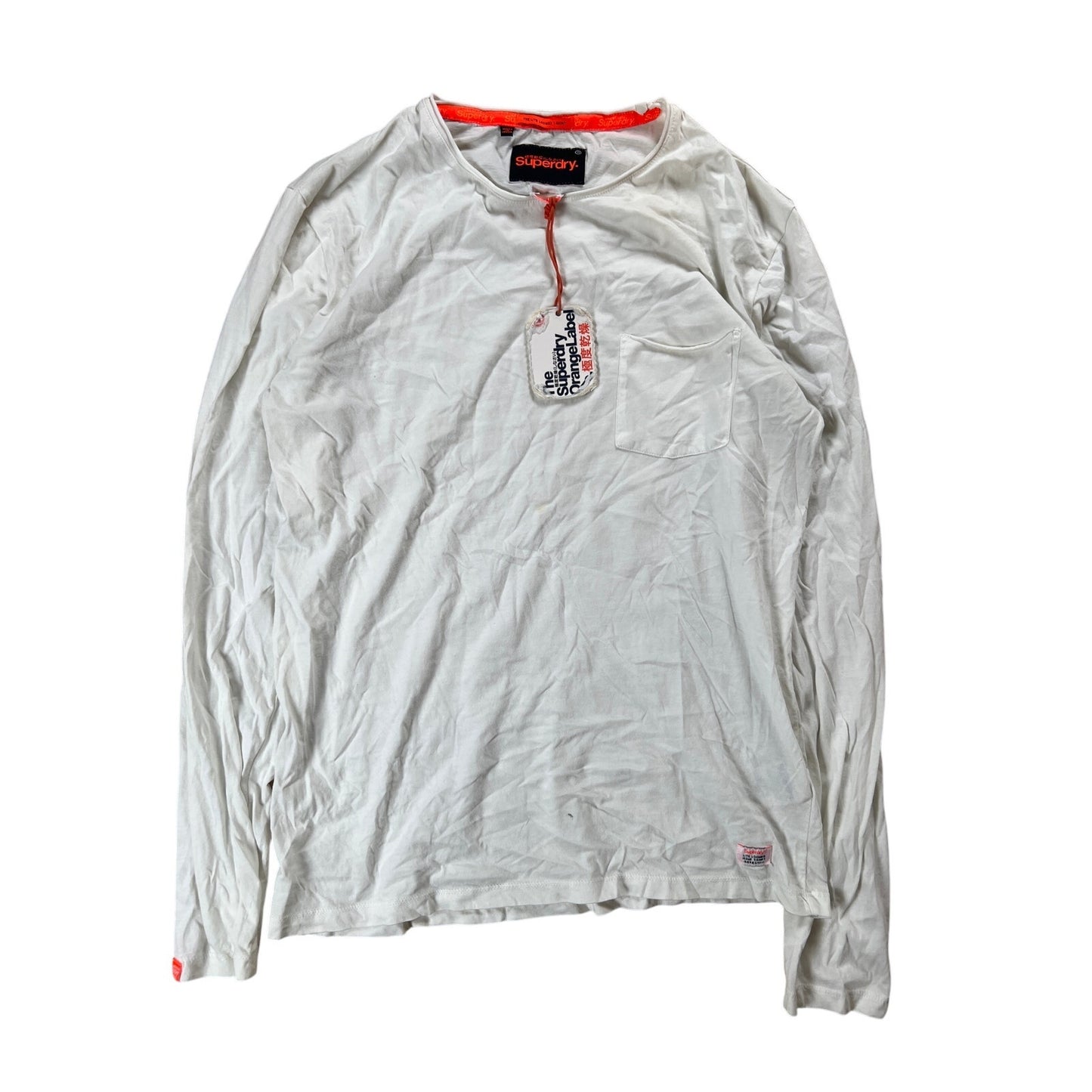 NWT SuperDry White Long Sleeve Men Top Size XL