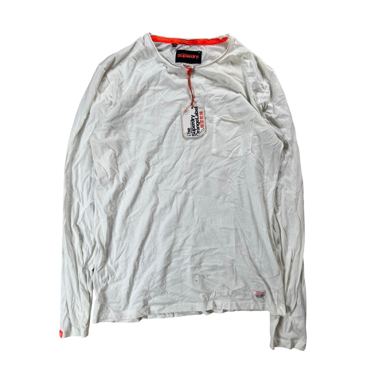 NWT SuperDry White Long Sleeve Men Top Size XL