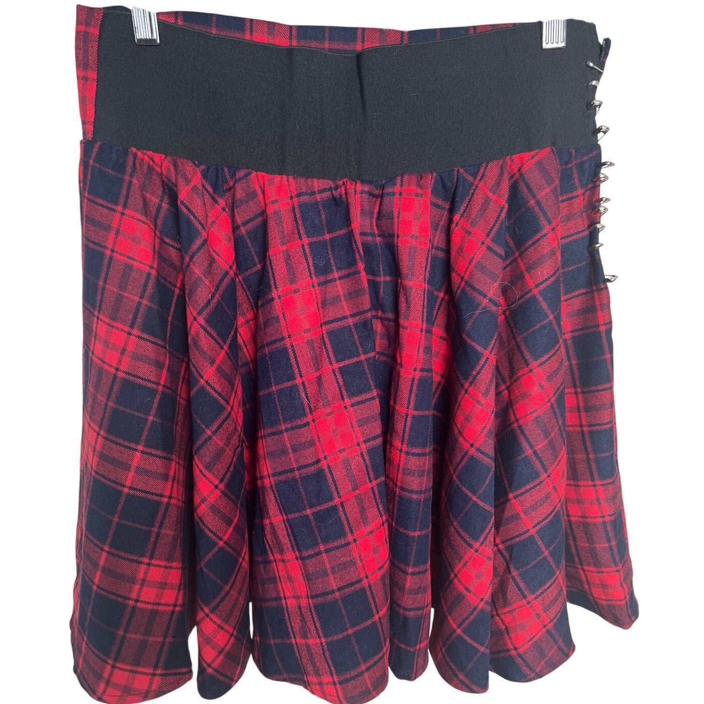 Unbranded Emo Plaid Lace Side Pin Mini Skirt Size 2XL *Broken Zipper*