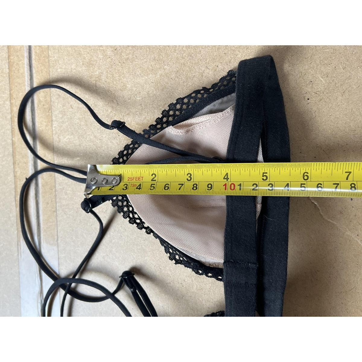Victoria's Secret Bralette Womens Small Black Lace Triangle Wireless Sheer