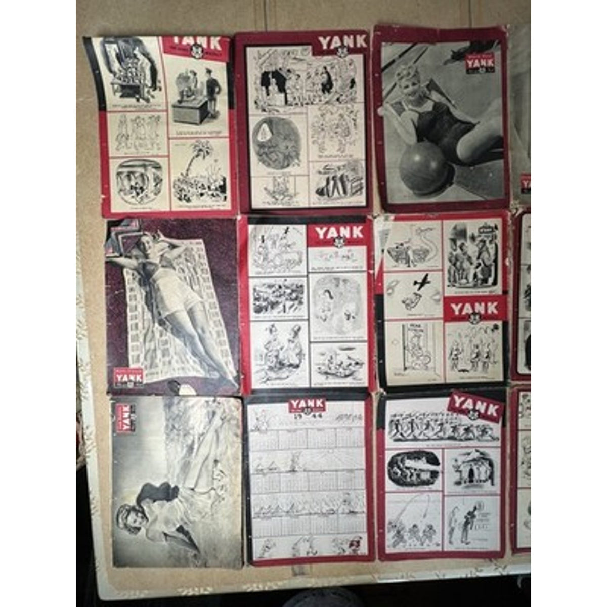 YANK The Army Weekly 1945 British Edition WWII Magazines Red Black Covers