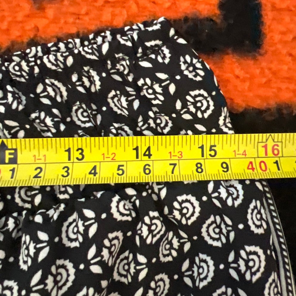 Elan Loose Wide Fit Women's Pants Size Large Black & White