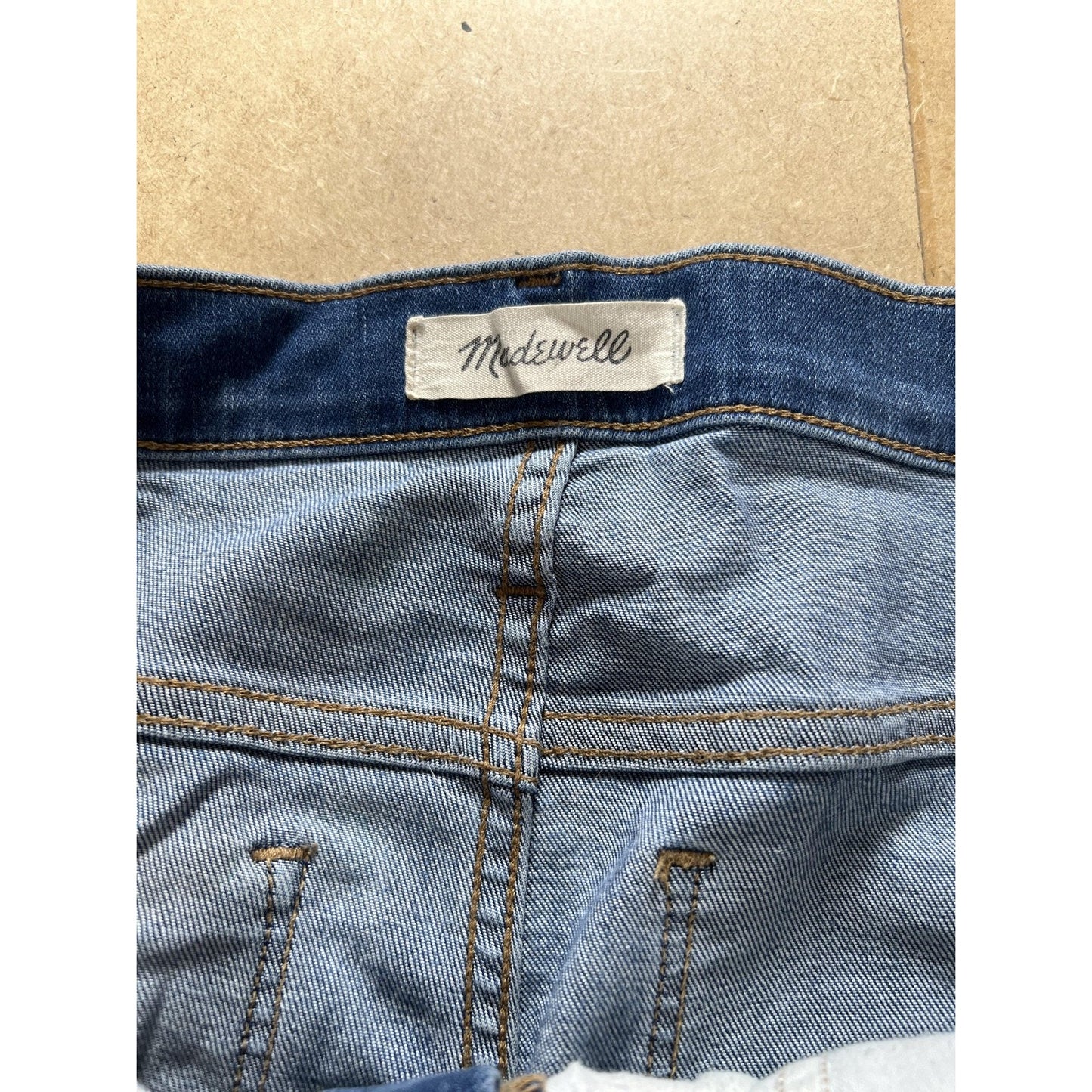 Madewell Jeans Womens 30 Blue Medium Wash Cali Demi-Boot Raw Hem Button Fly