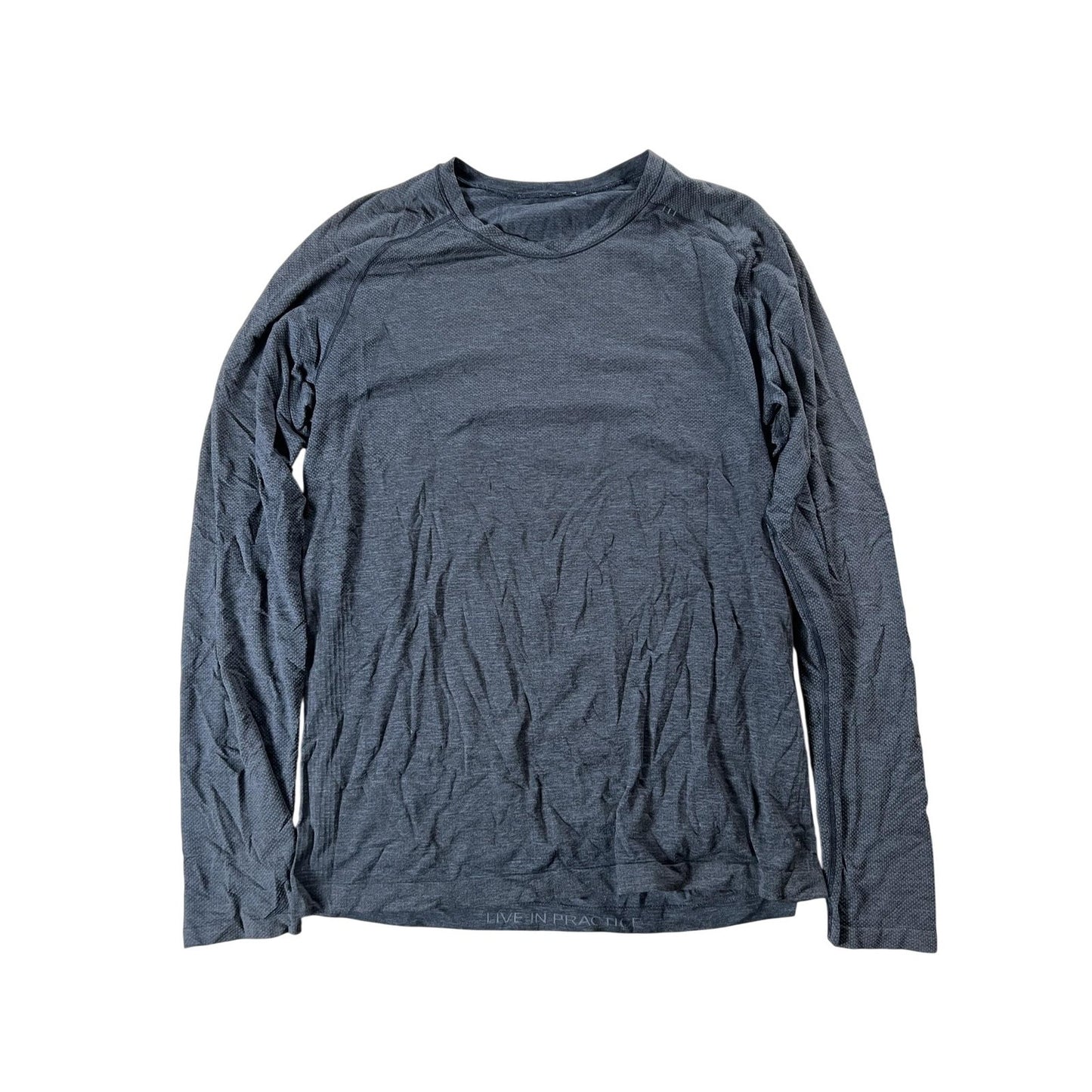 Lululemon Shirt Mens L Gray Long Sleeve Crew Neck Athletic Tagless Breathable