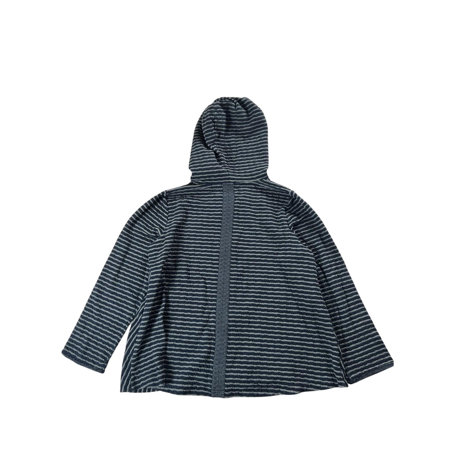 Habitat Cardigan Womens XL Black Cotton-Blend Hooded V-Neck Pockets Striped