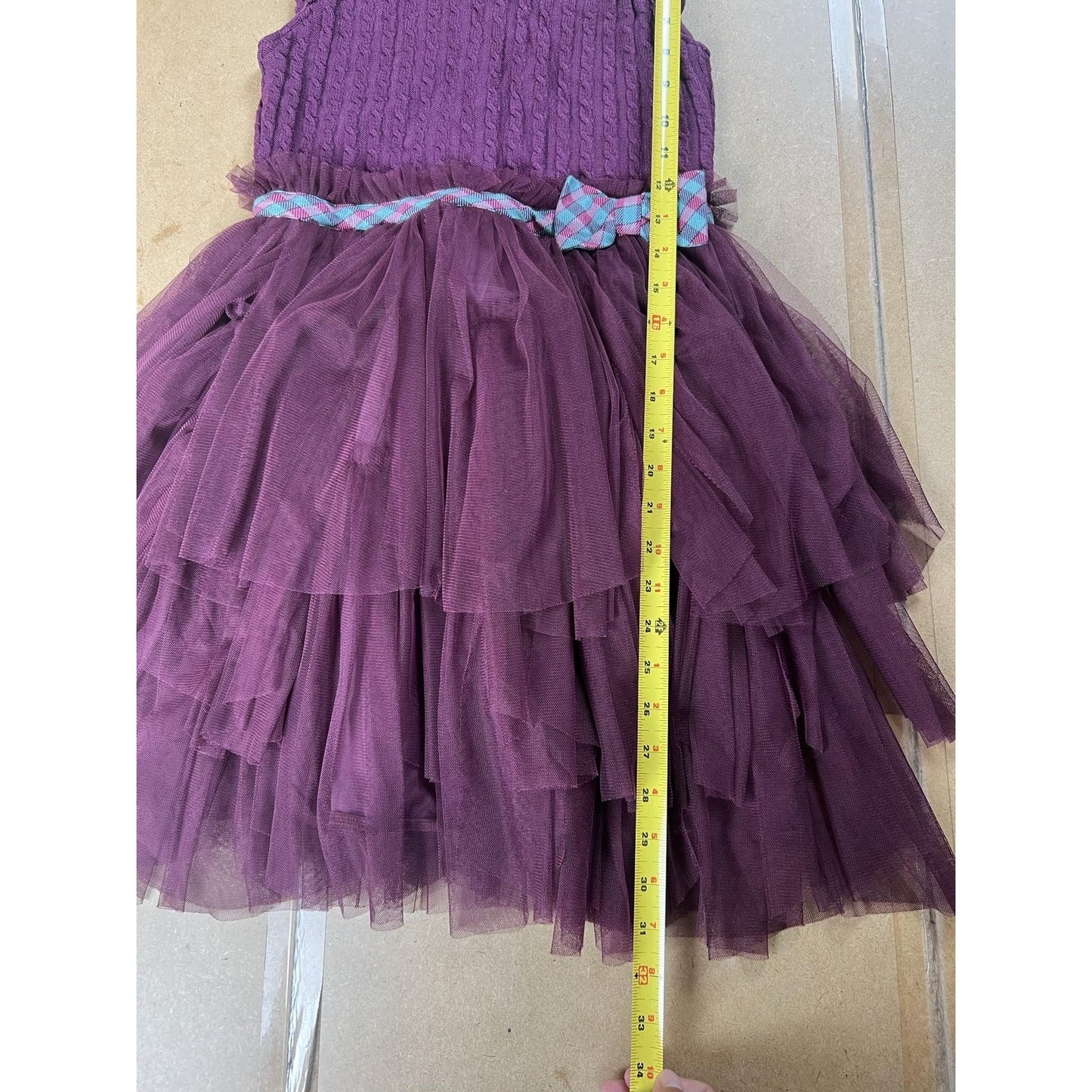 Matilda Jane Dress Girls 12 Purple Tutu Dress Midi Tulle Bow Belted Party
