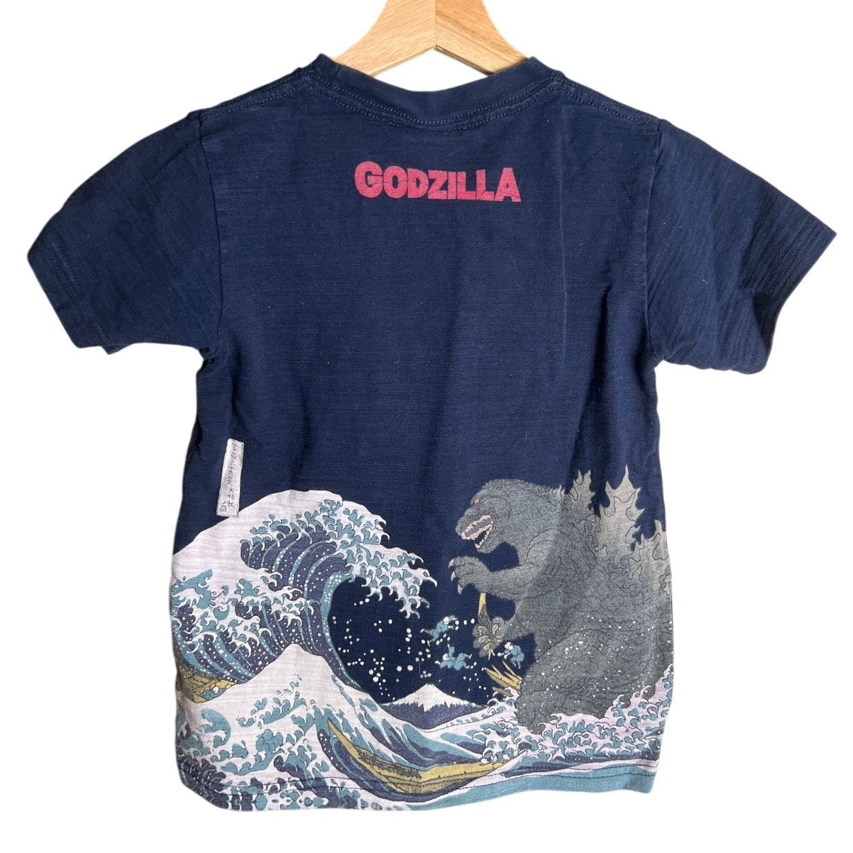 Godzilla Toho Toddler Ukiyoe Wave Shirt Size 130 100% Cotton