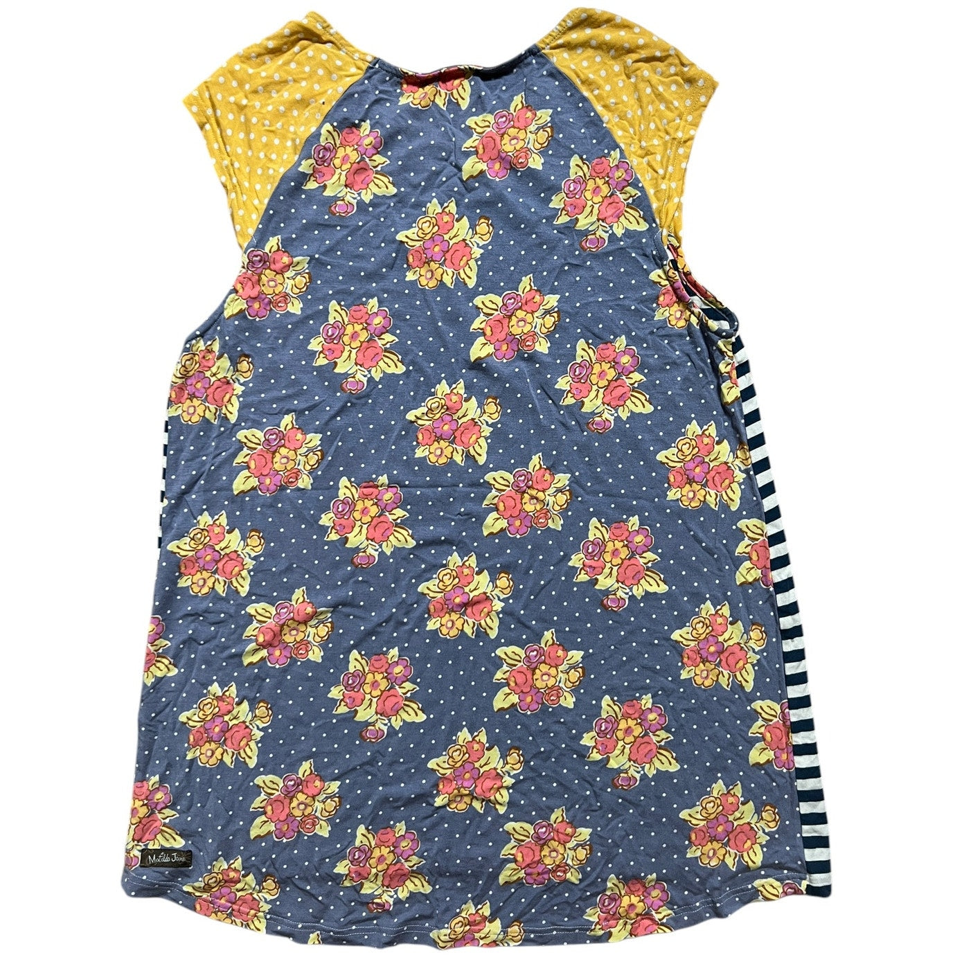 Matilda Jane Women Striped Floral Print Long Shirt/Dress Size L