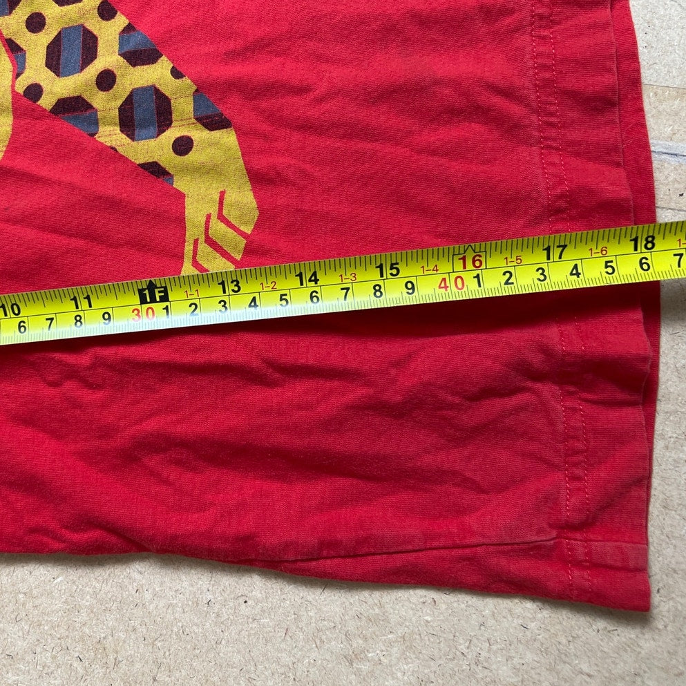 Tea Red Mosaic Leopard Giclee Print Kid Size 6 (small hole)