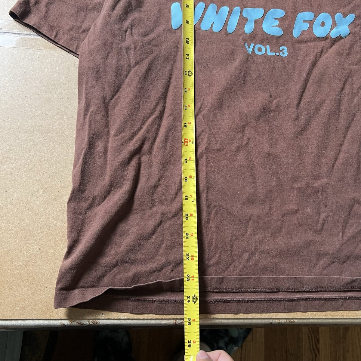White Fox T-Shirt Womens S/M Brown Streetwear Crew Neck Short Sleeve 100% Cotton