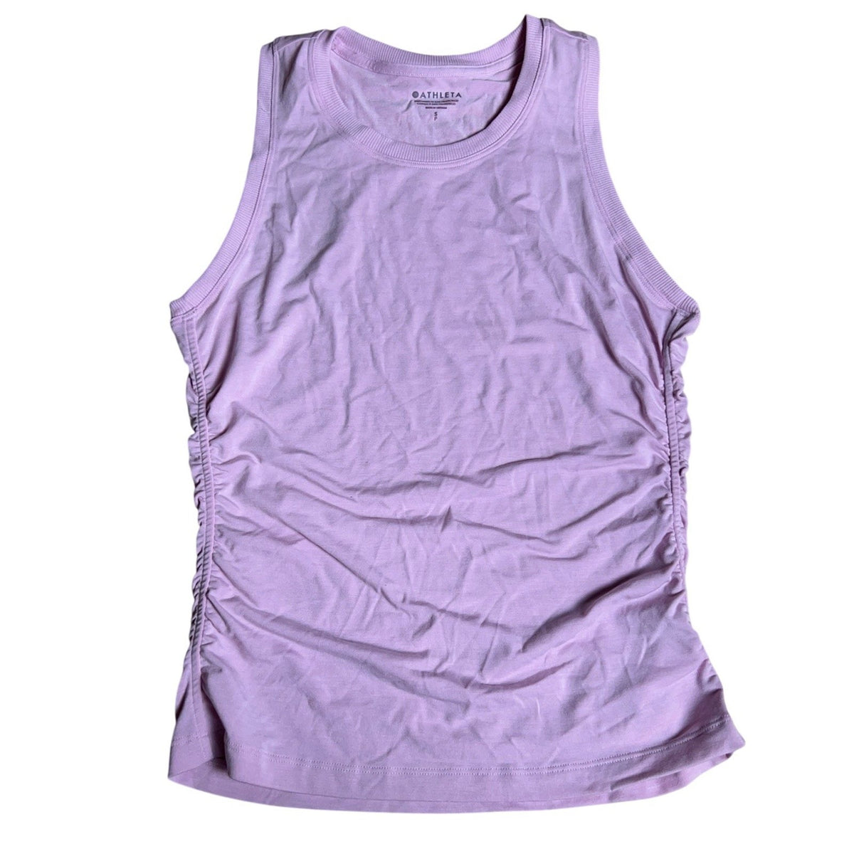 Athleta Tank Womens S Pink With Ease Cinch Tank Moisture Wicking Yoga Activewear