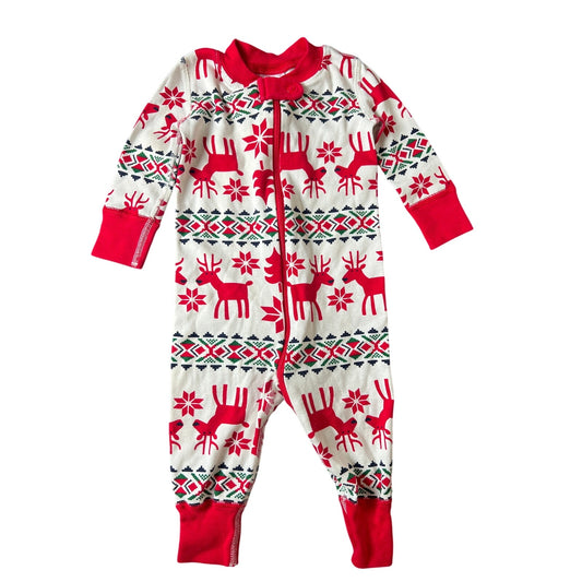 Hanna Andersson 6-9 MOS 100% Cotton Onesie Christmas Sleeper Pajama