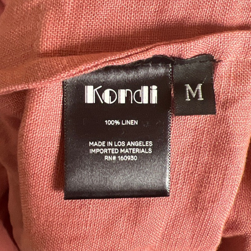 Kondi Suzie Linen Pink Mid Length Dress Medium
