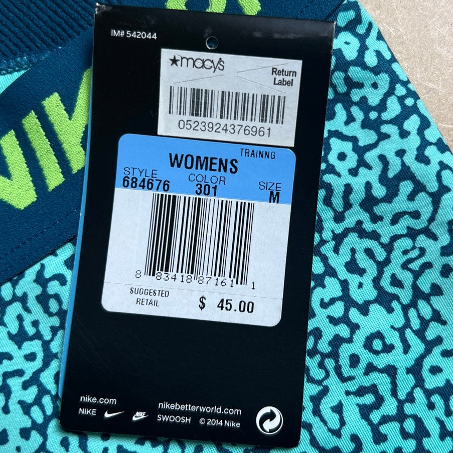 NWT Nike Pro Athletic Teal Pants Women Size M