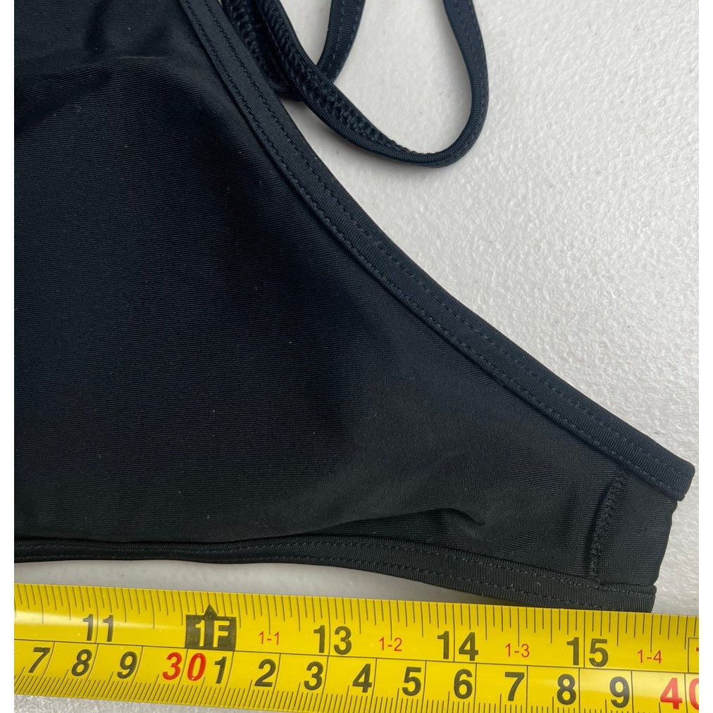 Aerie XS High Neck Halter Bikini Black Top