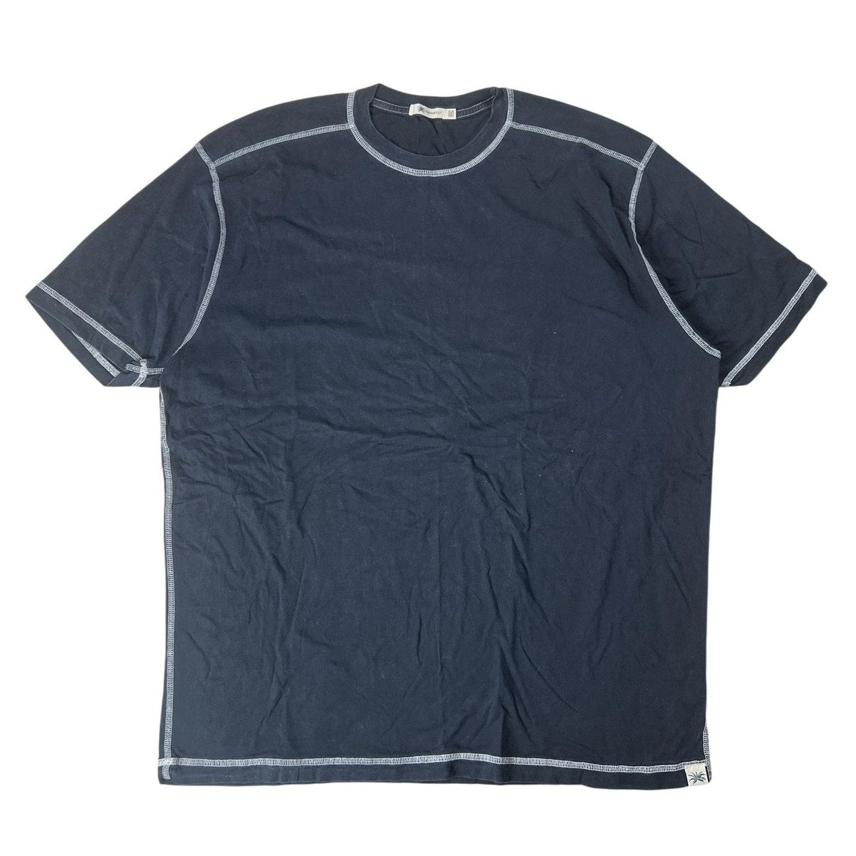 Agavelux Shirt Mens 2XL Black Cotton Crew Neck Contrasting Trim Logo Jersey