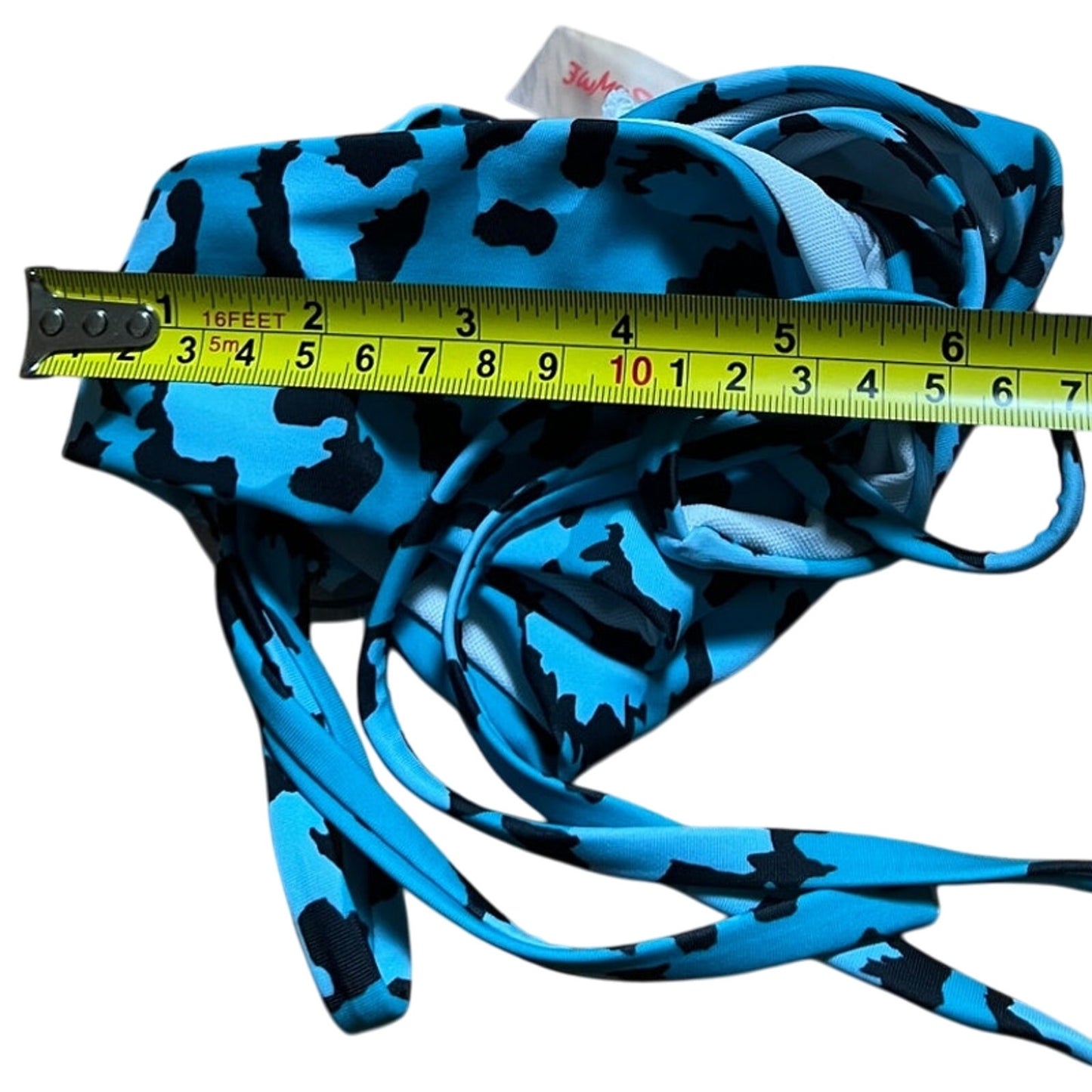 Brand New Romwe Blue Cheetah Print Bikini Set Swim Top and Bottom Size L