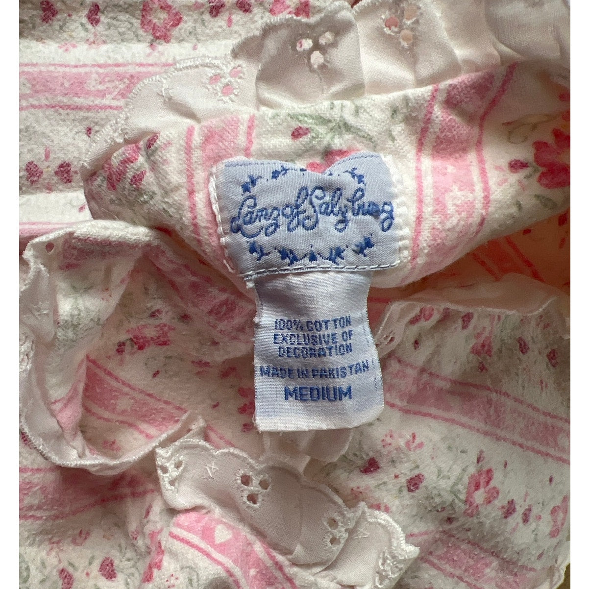 LANZ SALZBURG PINK Rosebuds Cotton Gown Blend Lounge Pajama Medium