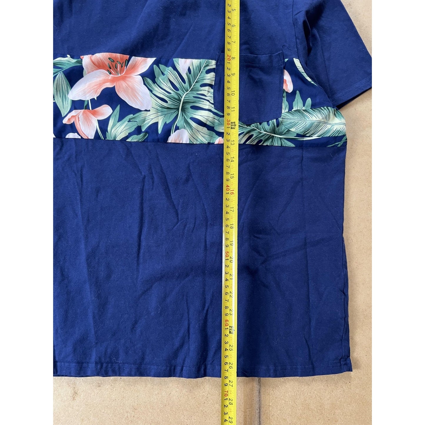PatPat Shirt Womens 2XL Blue Colorblock Pocket Short Sleeve Casual Basic