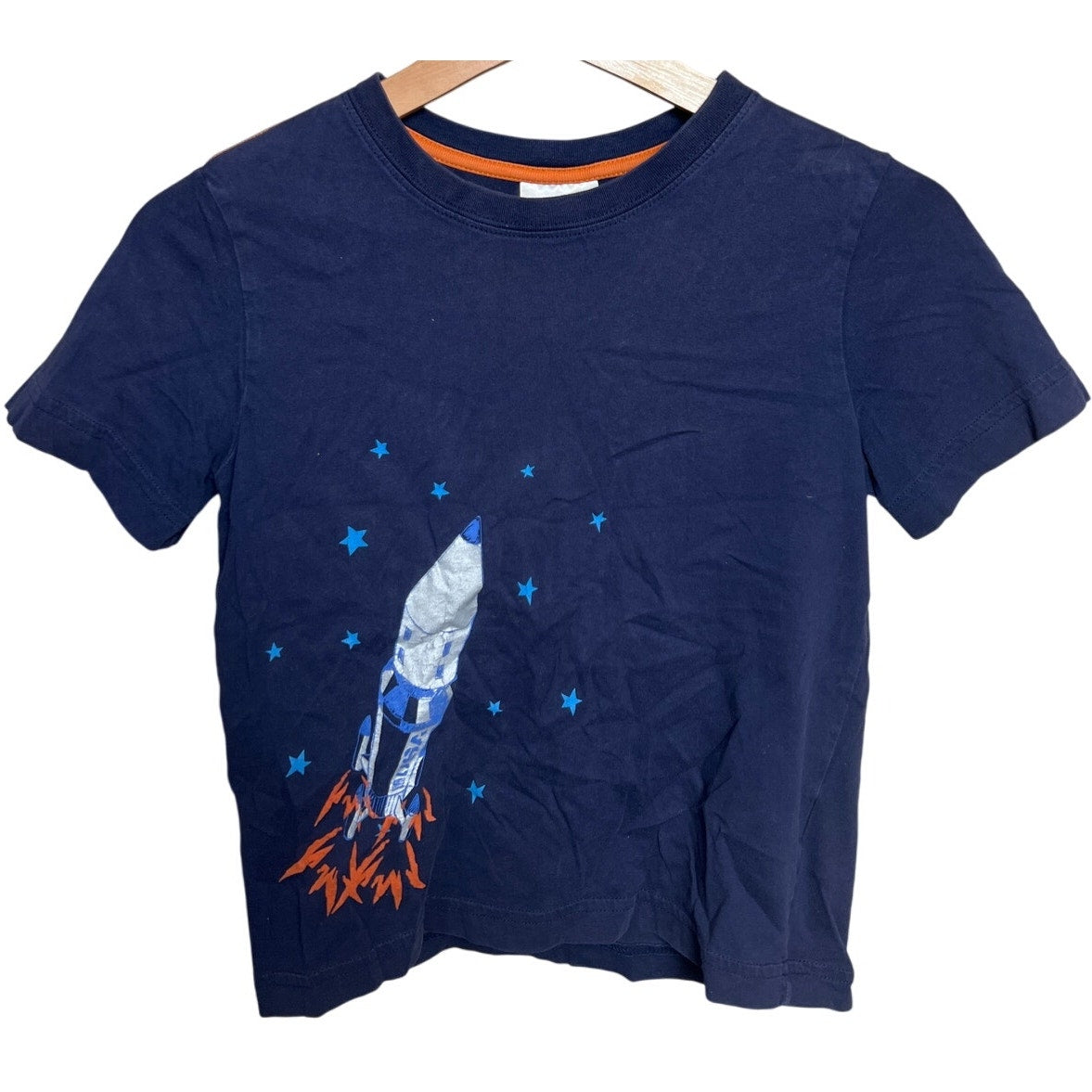 Hannah Andersson Boys Graphic T-shirt Rocket Size 120 (US 6-7)