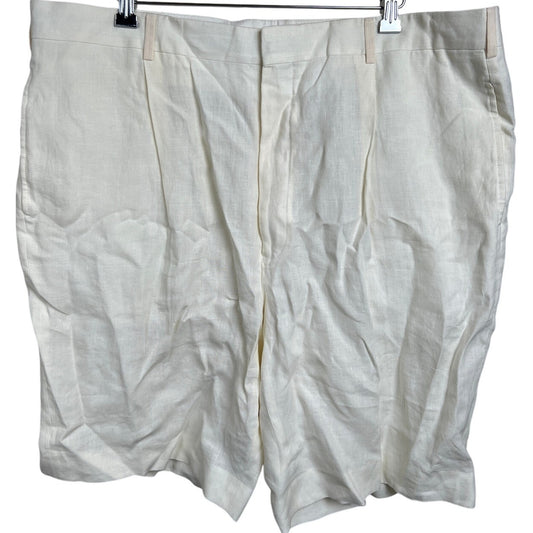 Ralph Lauren 40 Purple Label White Linen Short Made In Italy