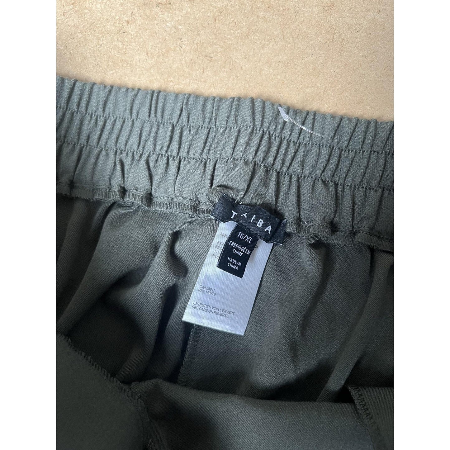 Stitch Fix Pants Womens XL Green Cropped Crepe Pull On Elastic Pockets Wide-Leg