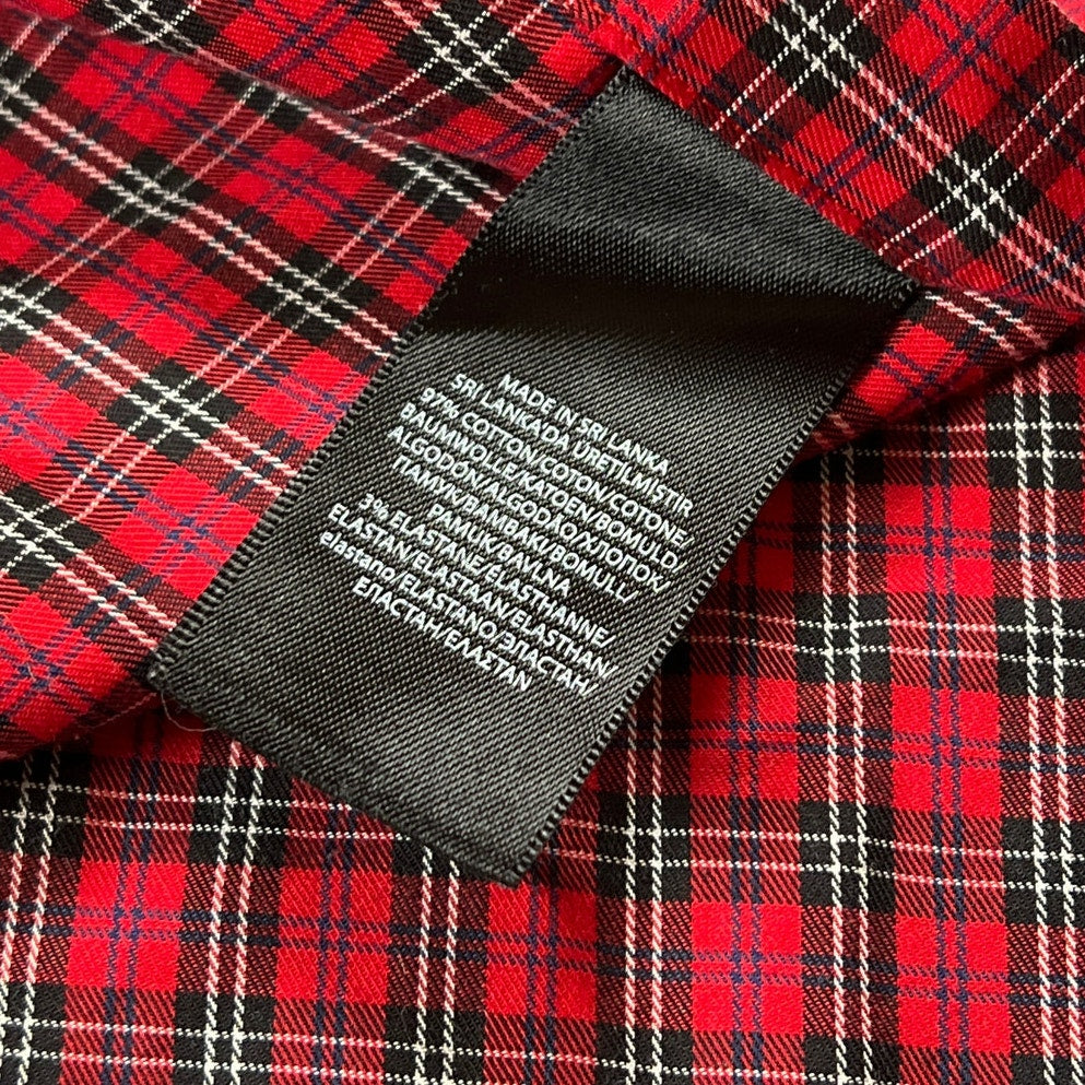 Lauren Ralph Lauren Men Size 32 Red Plaid Long Sleeve Button-Up