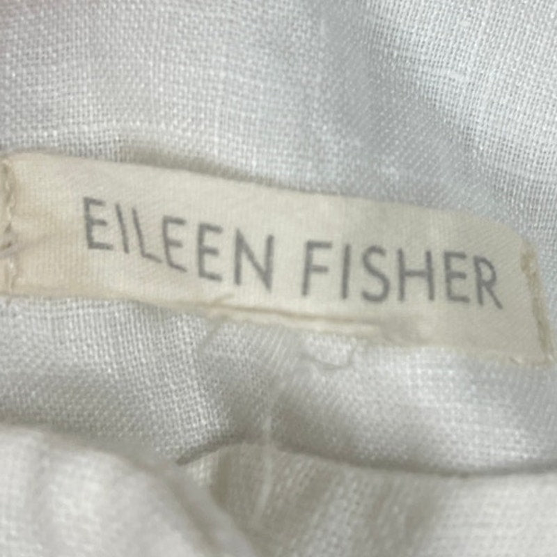 Eileen Fisher Pants 100% Linen Straight Leg Trouser White Size XL