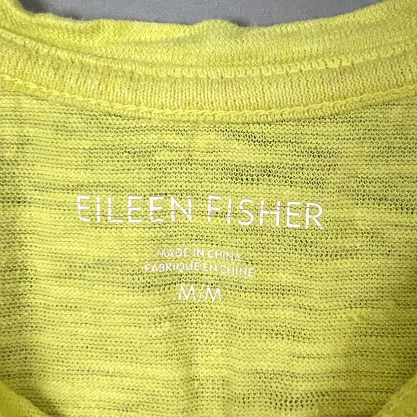 Eileen Fisher Honeydew Organic Cotton Hemp Twist Scoop Neck Tank Dress Women's Size M