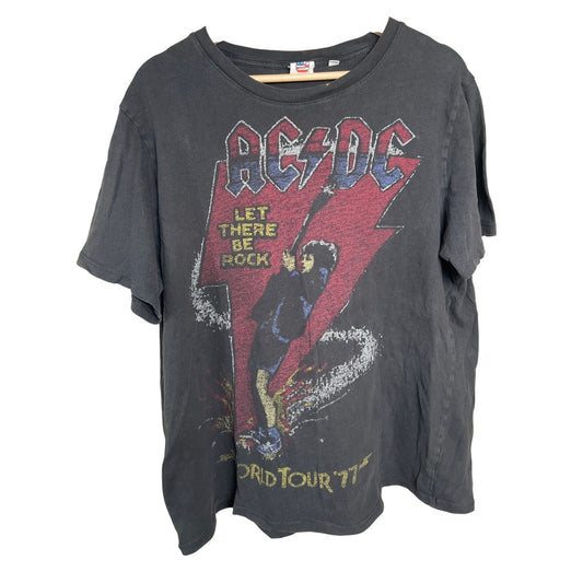 AC DC Let There Be Rock Black T-shirt By Junk Food Size XL