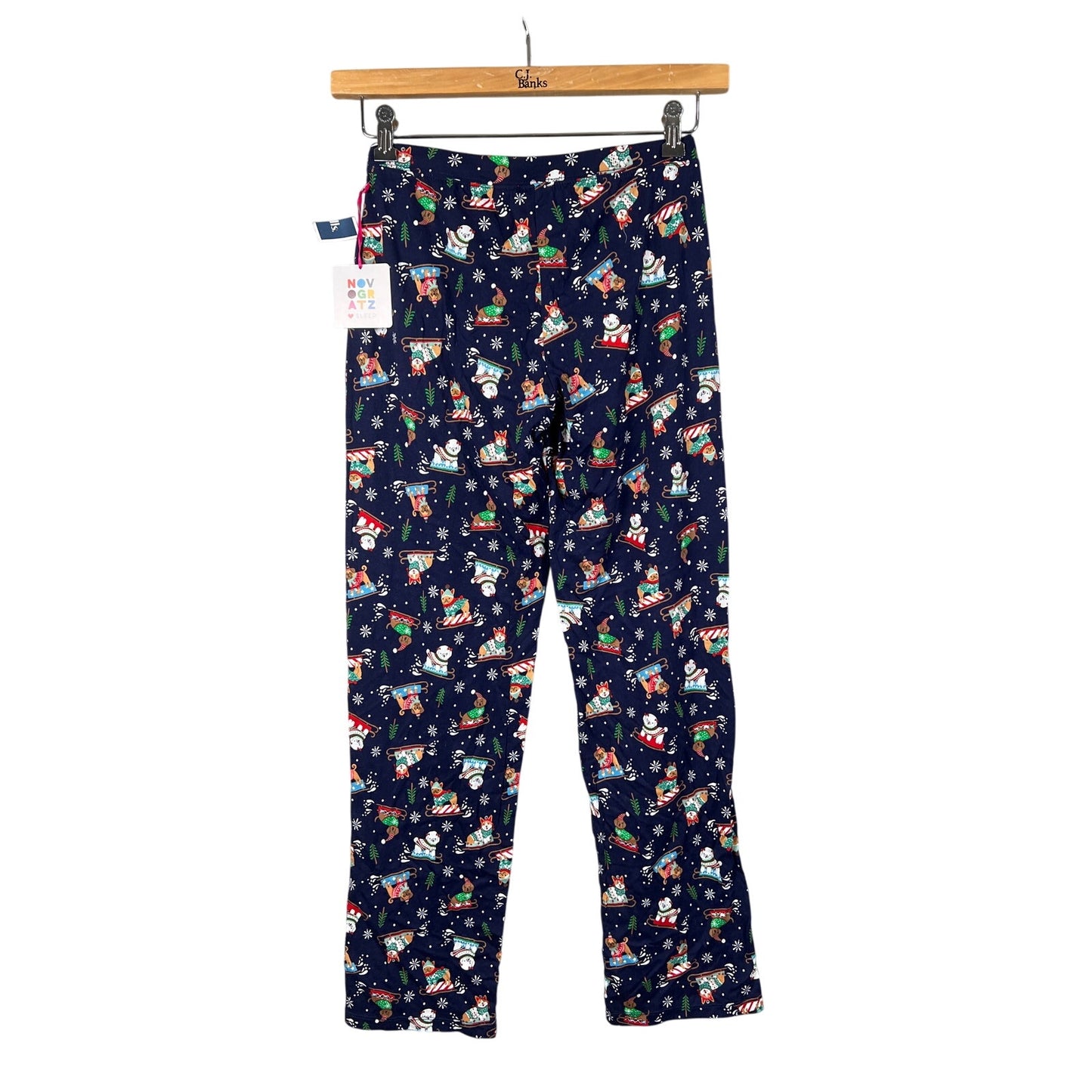 NWT Novagratz Warm Blue Dog AOP Pajama Pants Size XS