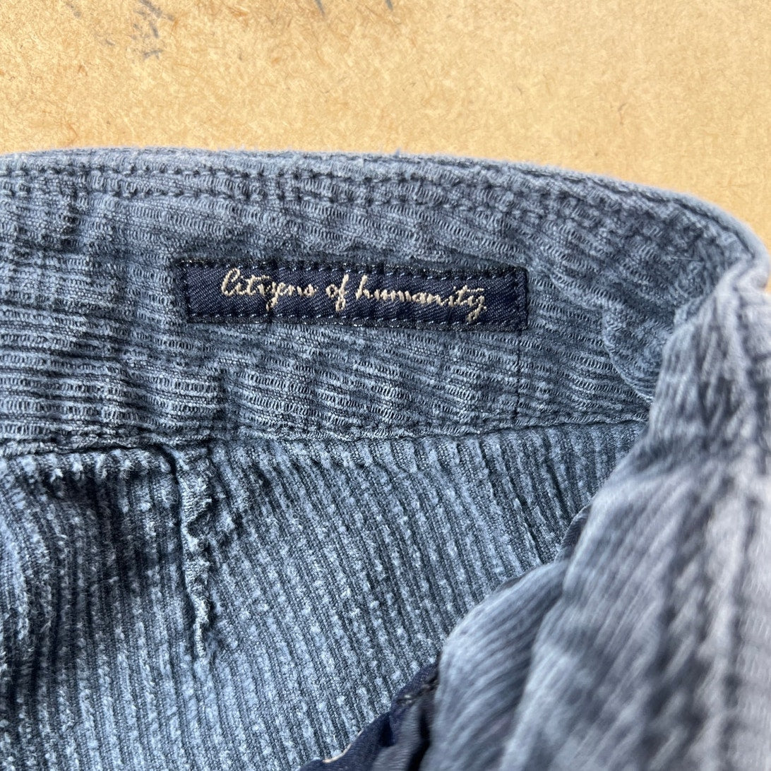 Y2K Citizen of Humanity Navy Blue Corduroy Low Rise BootCut Pants Size 28