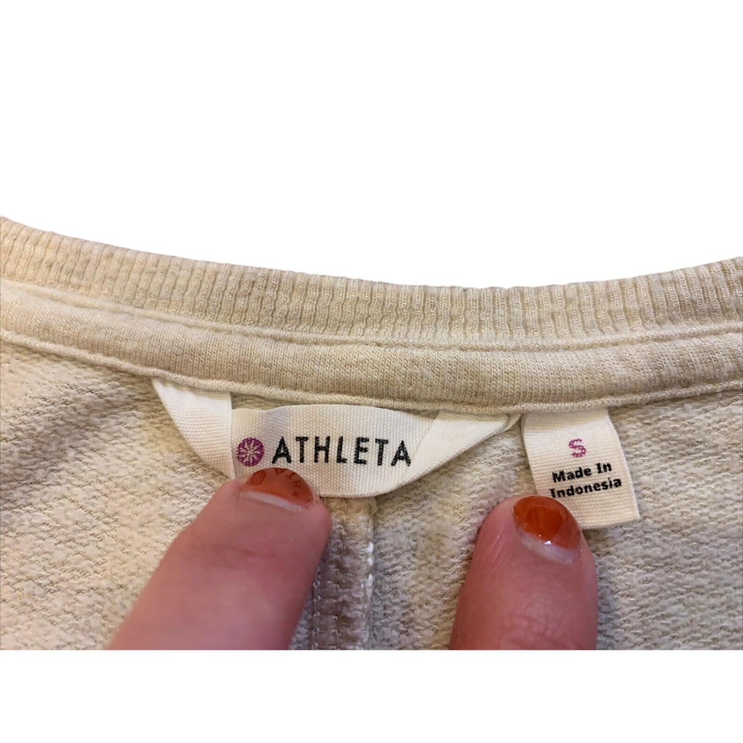 Athleta Cream Long Sleeve Rounded Hem Shirt Tunic Top Size S