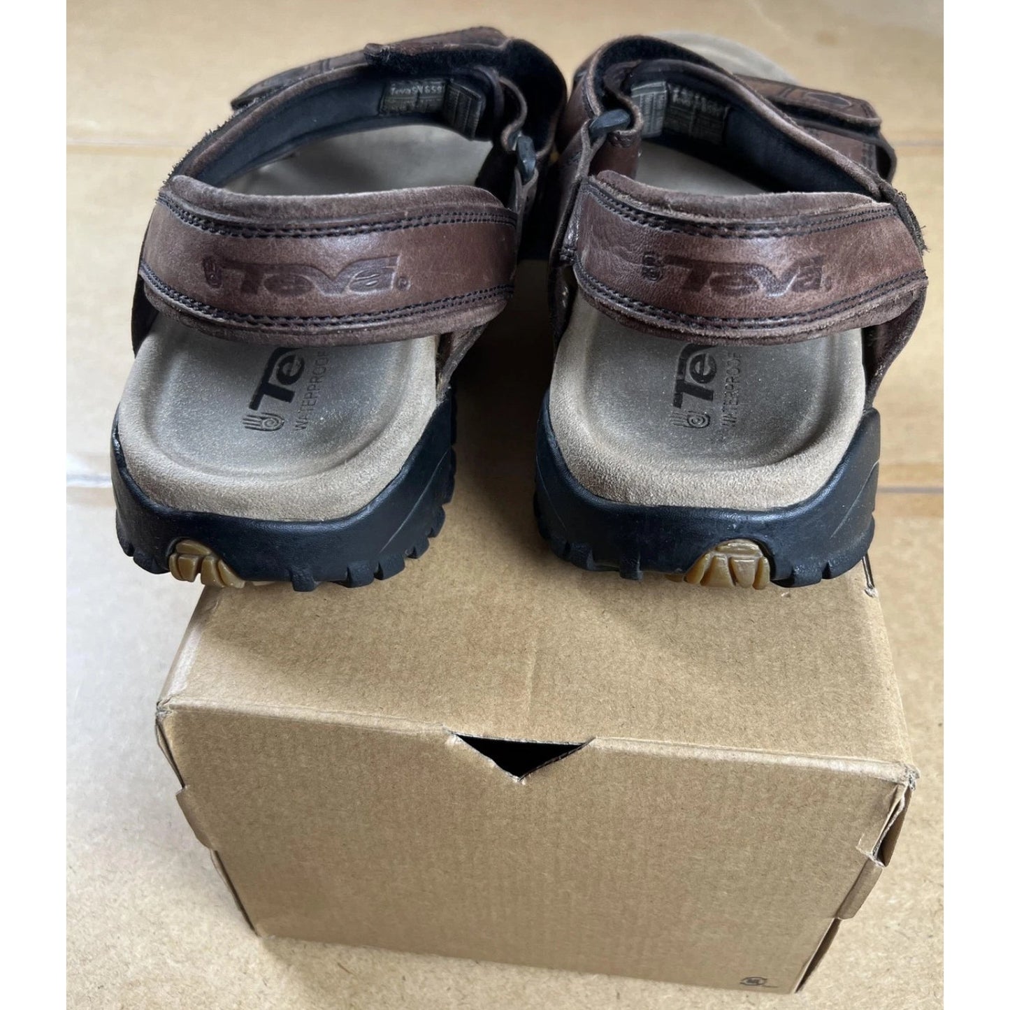 Teva Terra FI 5 Universal Sandals Mens US 12 Brown Leather Outdoor Shoes