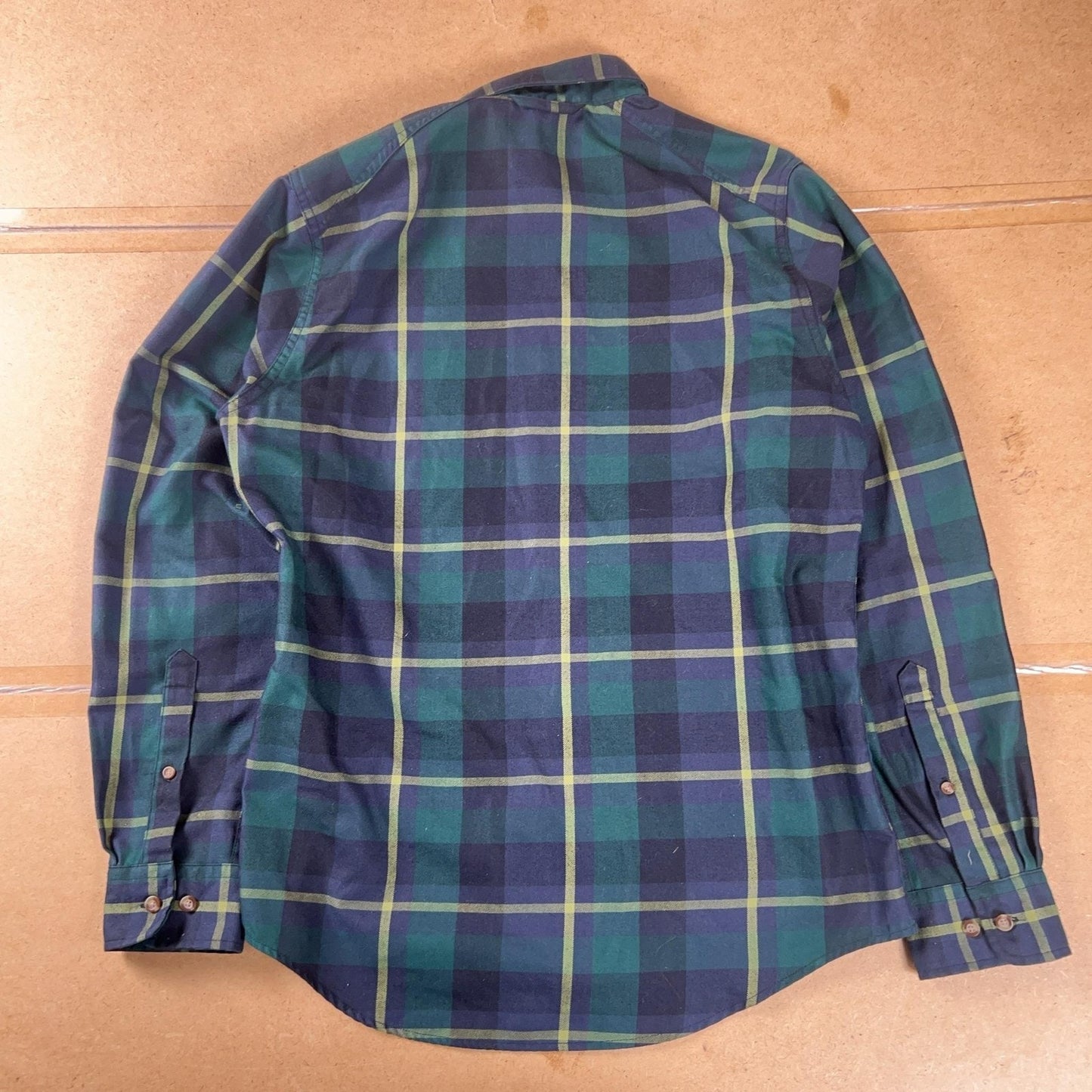 Fjallraven Shirt Mens S Green Plaid Long Sleeve Flannel Button Up Casual