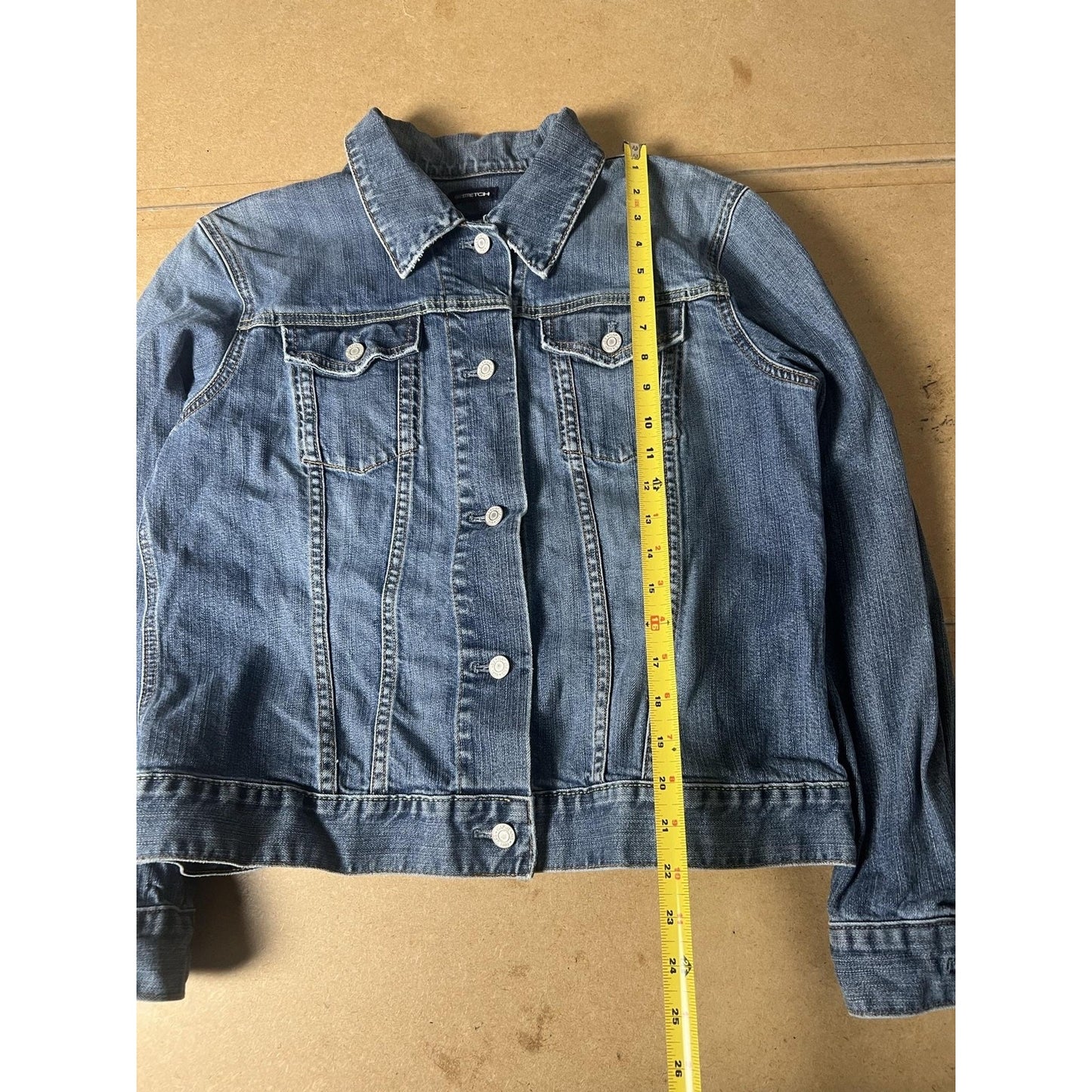 Gap Jacket Womens XL Blue Denim Collared Pockets Button Unlined Casual