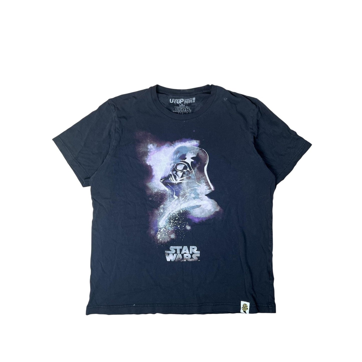 Uniqlo Shirt Mens XL Black Star Wars Darth Vader Graphic Cotton Crew Neck