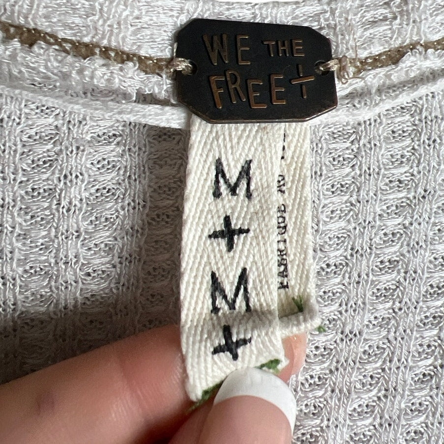 We The Freet Medium Free People Waffle Knit Sweater