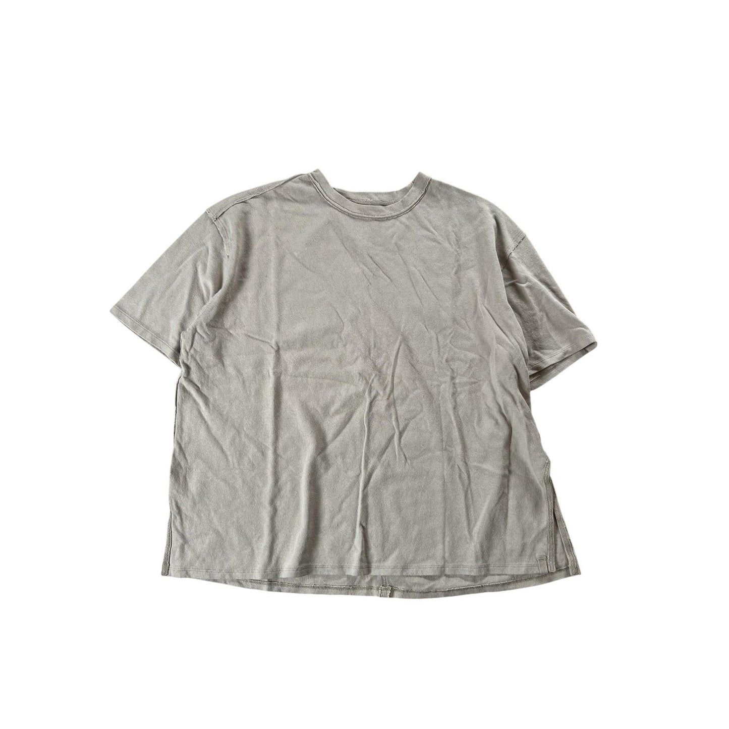 We The Free Shirt Mens XS Beige Cotton Crew Neck Oversized Relaxed Fit