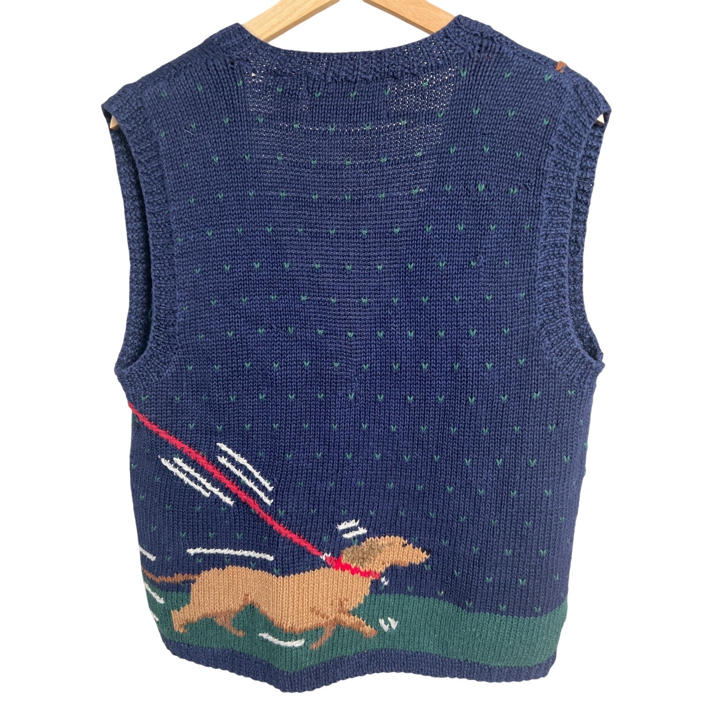 Signatures By Northern Isles Knitted By Hand Pets Size Large Vest Navy