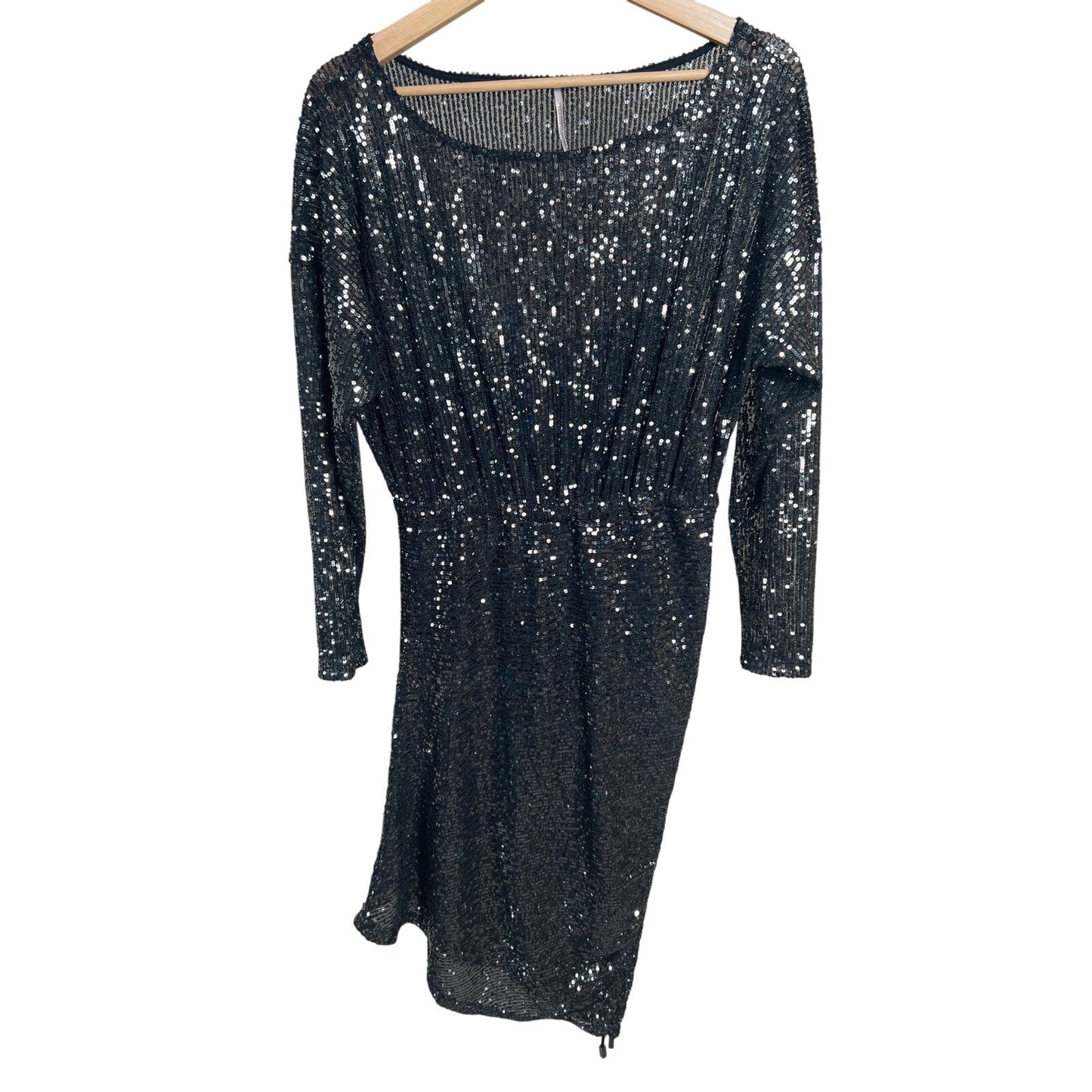 Free People Size Small Giselle Sequin Mini Dress Graphite
