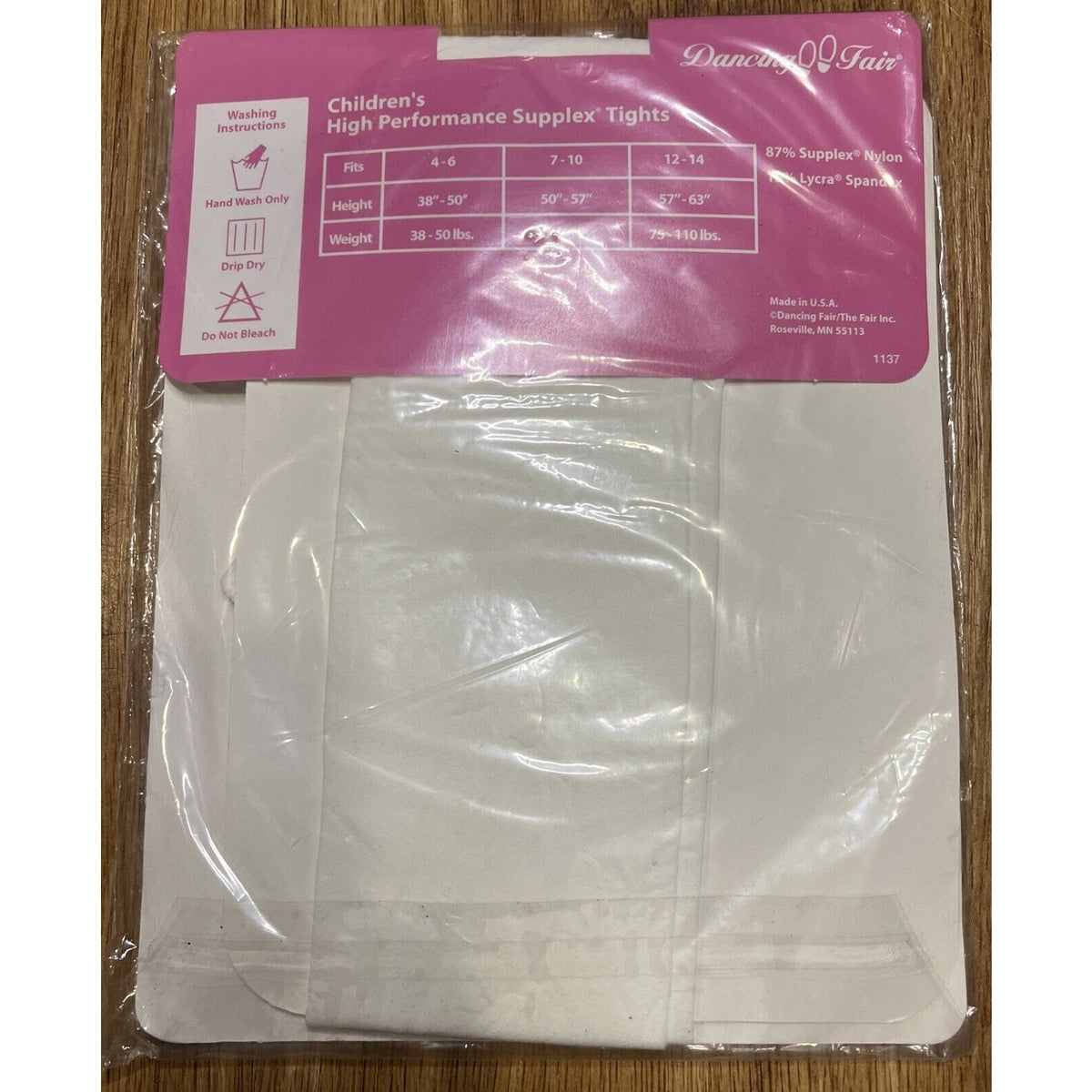 NEW Dancing Fair Size M Children's Ultimate Performance Tights Style 800 White