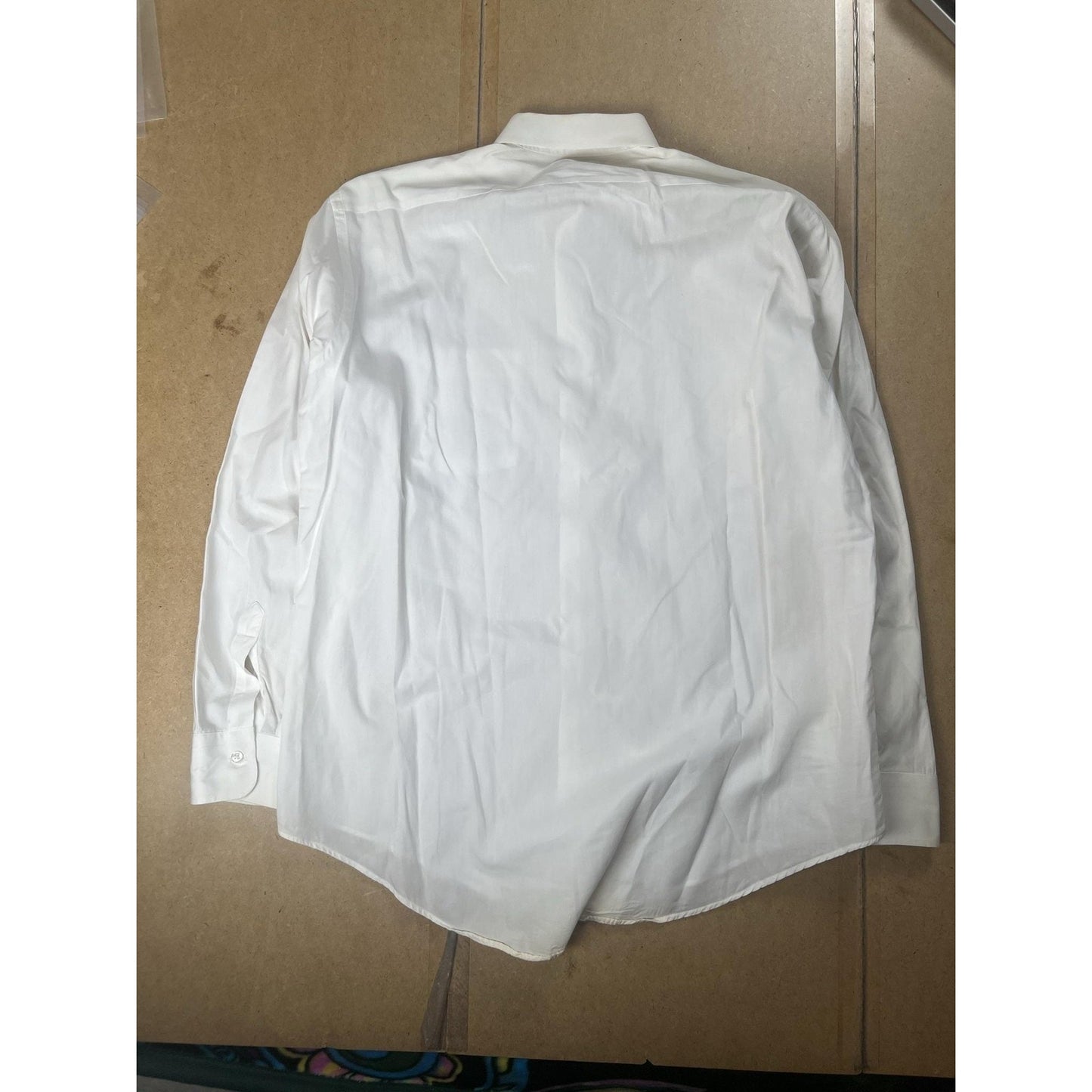 Christian Dior Shirt Mens L White Button-Up Collared Cotton Pocket Easy Care