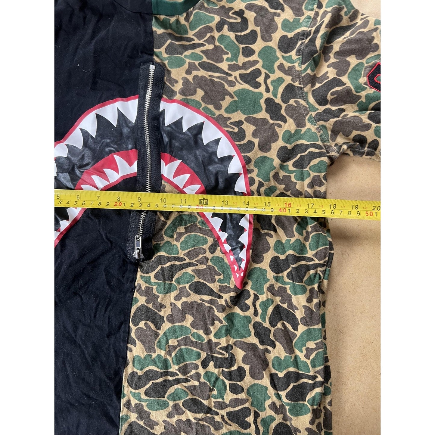 HUDSON Shirt Mens S Multicolor Shark Zip Graphic Cotton Jersey Lightweight